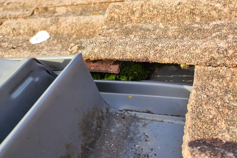 Chéneau encaissé en zinc sur une maison de ville